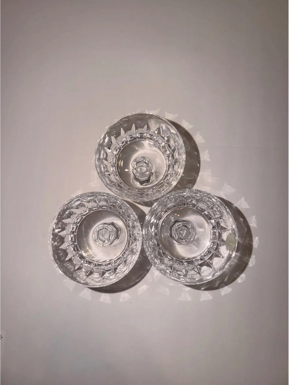 Cristal d'Arques Crystal Coupe Glasses Set 3 France Cut Cocktail